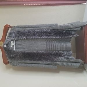 Metallic Open Long Sleeved Cardigan Sweater